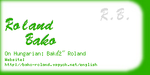 roland bako business card